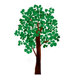 环保标志一棵绿色的大树