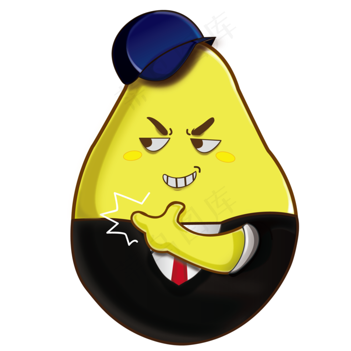 夏日清新吉祥物耍帅的木瓜