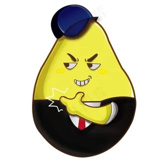 夏日清新吉祥物耍帅的木瓜