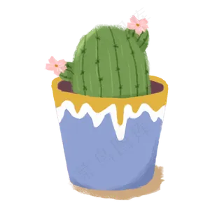 手绘盆栽仙人掌下载