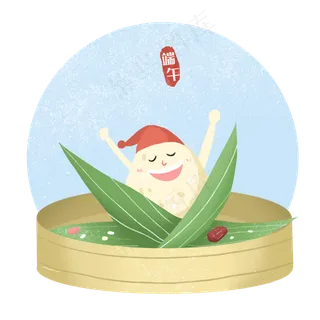 端午节打开的粽子叶伸展懒腰熟睡