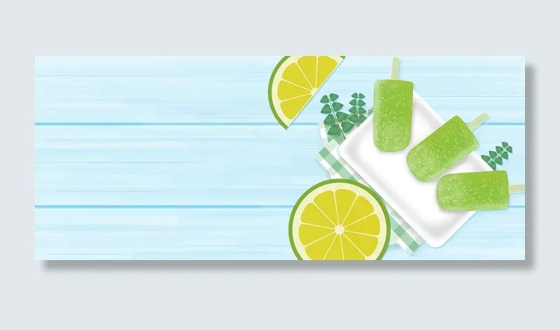 夏日降暑清凉饮料水果(1920*800px 	       )psd模版下载