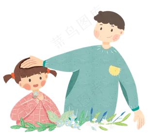 父亲节父爱摸头温暖