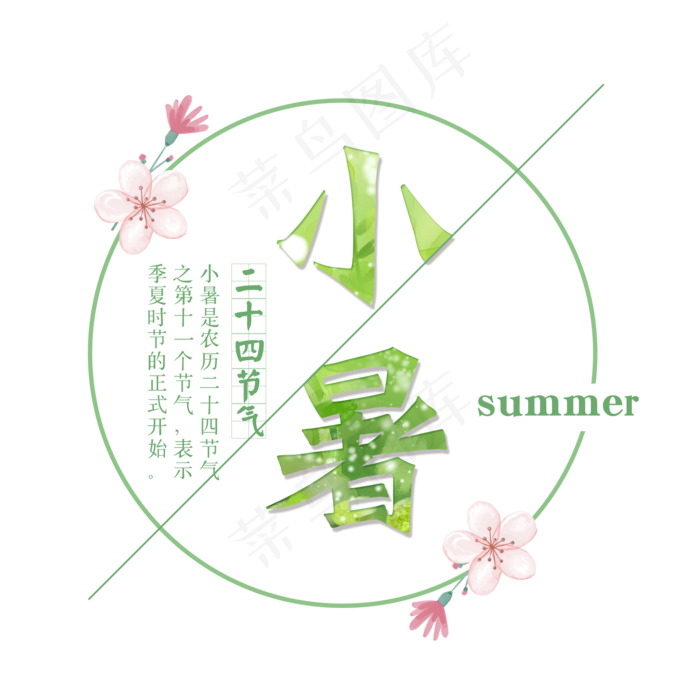 二十四节气小暑艺术字免扣PNG(2000X2000(DPI:300))psd模版下载