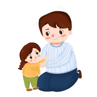 父亲节爸爸与女儿元素