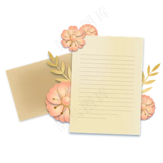 复古花朵和信封