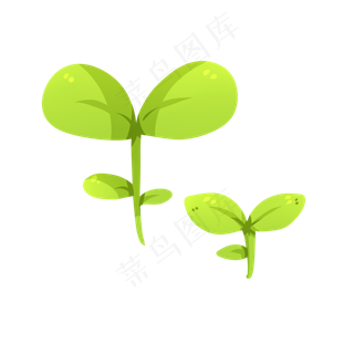 豆芽种子萌芽叶子小苗,免抠元素
