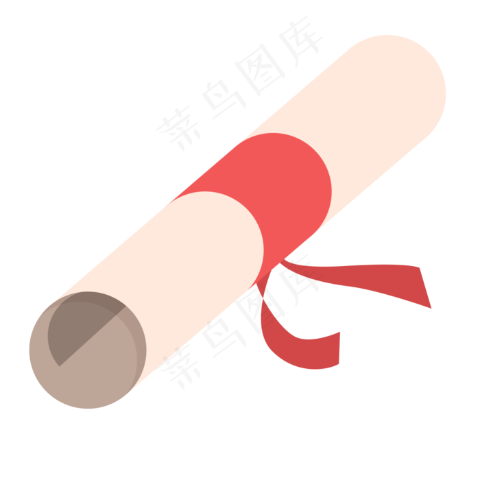 用红色丝带卷起来的毕业证书