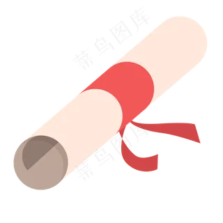 用红色丝带卷起来的毕业证书