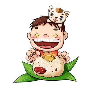 端午节吃粽子手绘