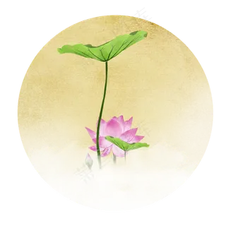 水彩风手绘花荷花可商用元素