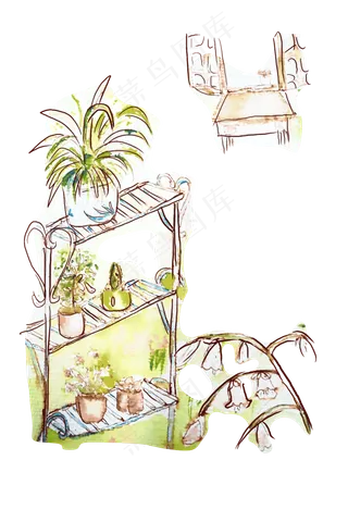 毕业季教室角落的盆栽