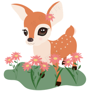 手绘清新超可爱小鹿