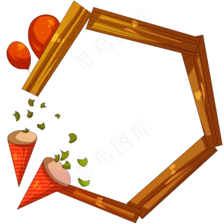 气球木棍愚人节边框