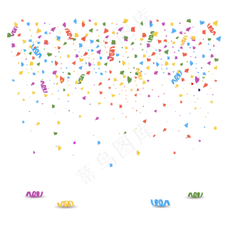 庆祝节日卡通彩带矢量元素,免抠元素