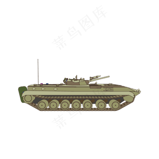 简约扁平卡通建军节陆军战争战车
