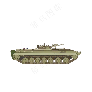 简约扁平卡通建军节陆军战争战车