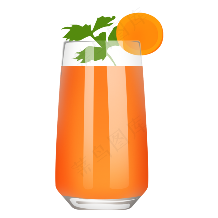 胡萝卜果汁饮料PSD透明底