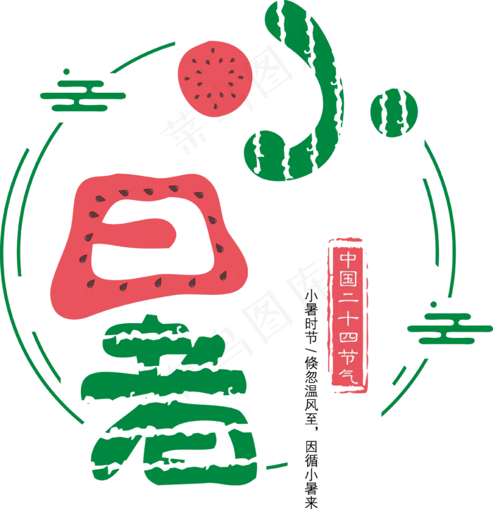 二十四节气小暑(1807X1380)eps,ai矢量模版下载