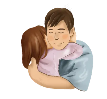 父亲节手绘爸爸和女儿