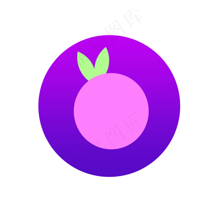 一个扁平紫色水果(1000X1000(DPI:300))psd模版下载