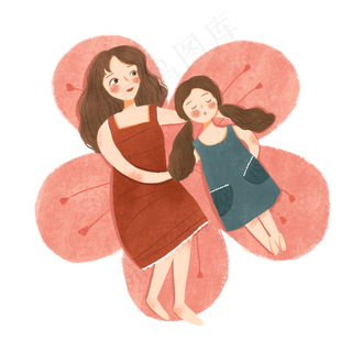 母爱母亲节花朵母女