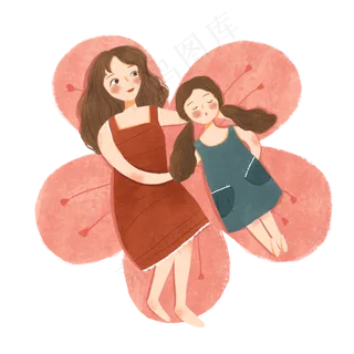 母爱母亲节花朵母女