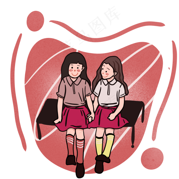 儿童节坐着的女孩