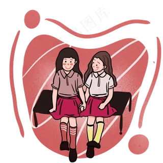 儿童节坐着的女孩