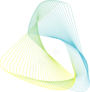 几何曲线唯美彩色图案元素,免抠元素