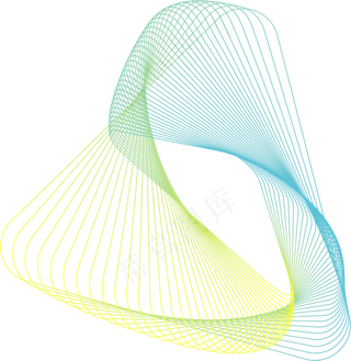 几何曲线唯美彩色图案元素,免抠元素