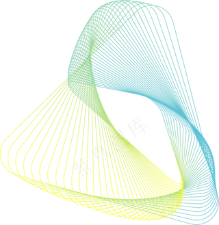 几何曲线唯美彩色图案元素,免抠元素
