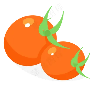 手绘夏日蔬菜水果圣女果