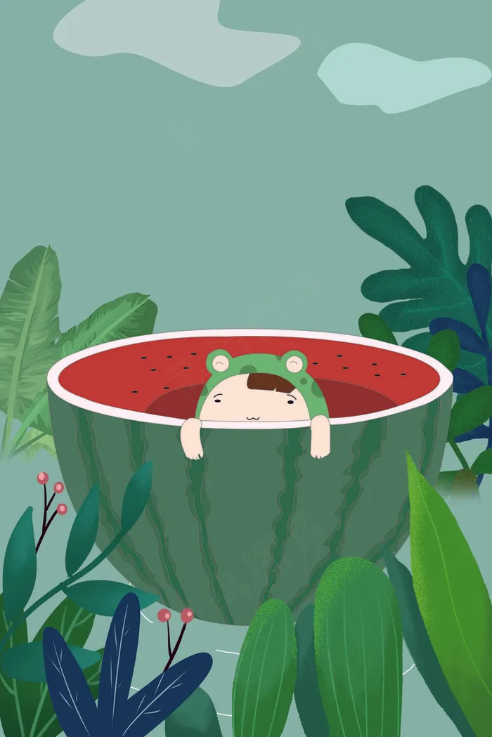 立夏西瓜植物池塘(3545X5315(DPI:300))psd模版下载