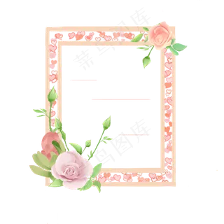 情人节玫瑰花边框