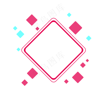 正方形水彩彩色几何