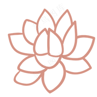 手绘简笔荷花免抠图