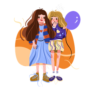 儿童节捂嘴笑的女孩png免抠素材