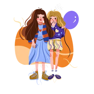 儿童节捂嘴笑的女孩png免抠素材