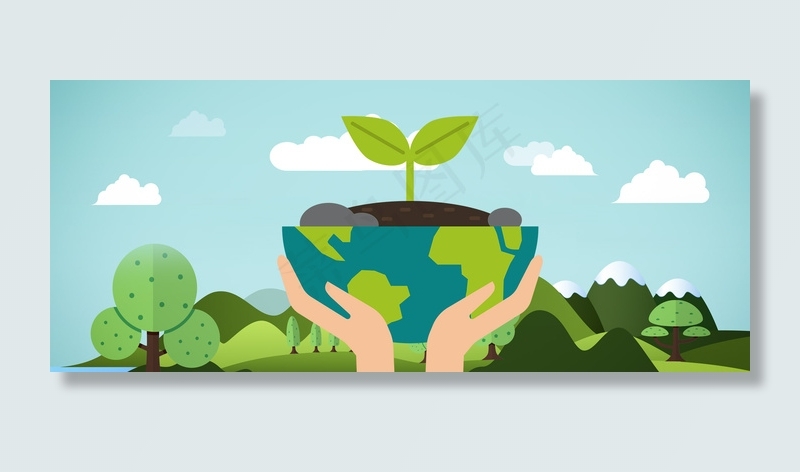 绿色422世界地球日背景