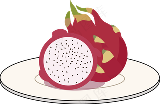 盘子里的水果火龙果装饰元素下载