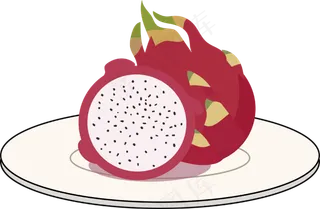 盘子里的水果火龙果装饰元素下载