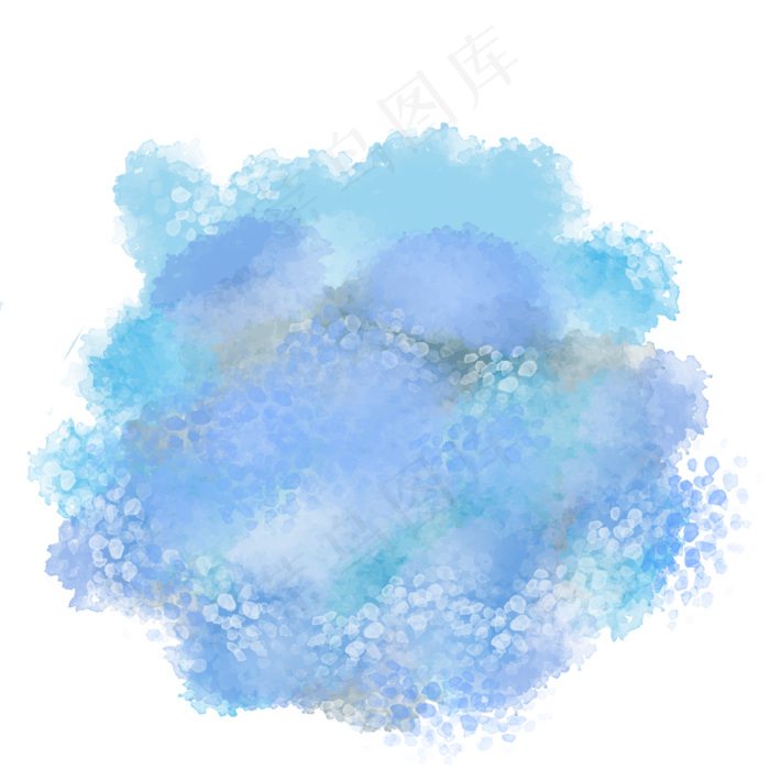 蓝色水彩晕染