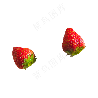 两颗草莓实拍免抠