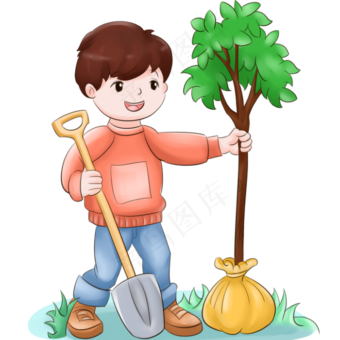 绿色植树节的插画