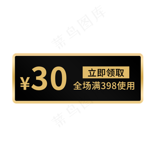 30元优惠券黑金风电商标签