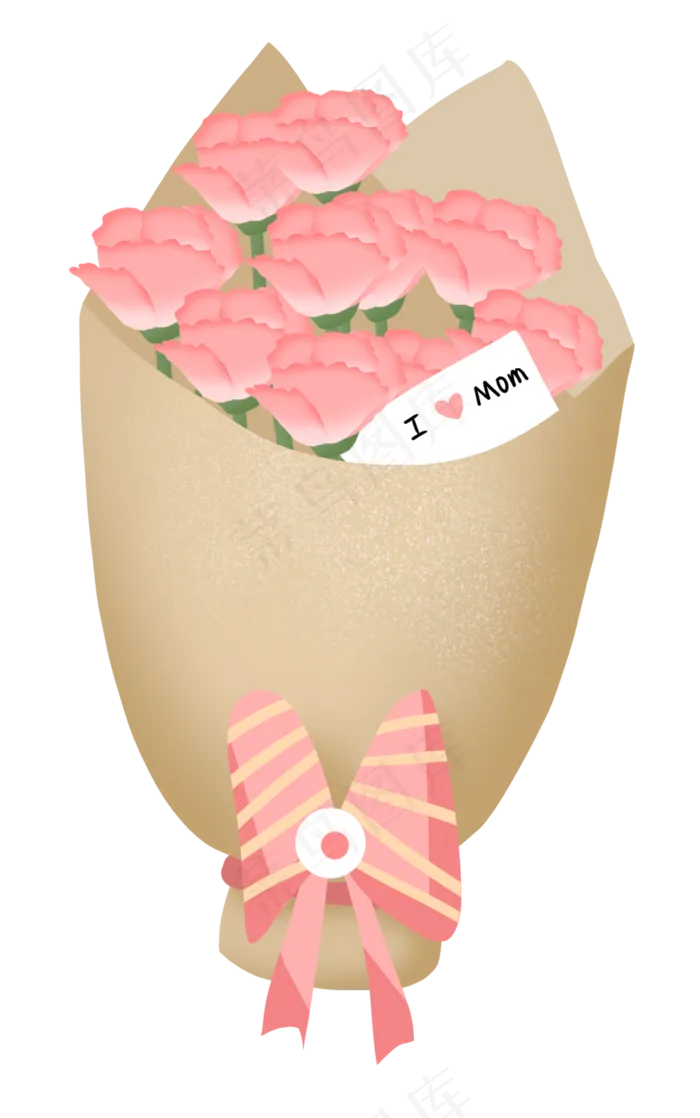 粉色的康乃馨送给妈妈母亲节(2362X3772(DPI:300))psd模版下载