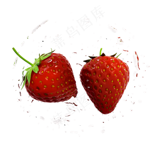 仿真质感草莓png图