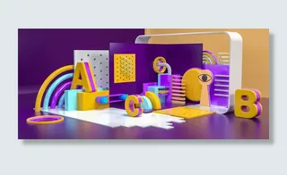 C4D开学季清新糖果通用电商促销场景