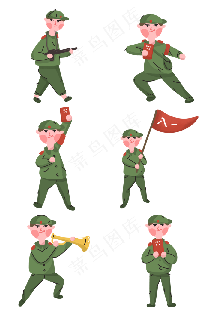 八一建军节可爱革命抗战军人